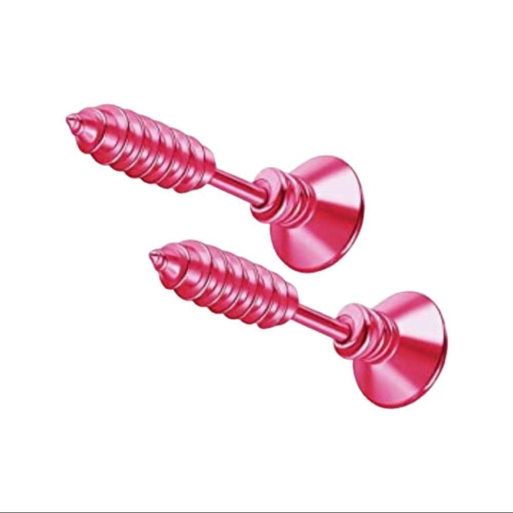 Pink Screw Stud Earrings